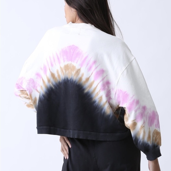 Electric & Rose Ronan Tie-Dye Oversized Boxy Pullover Sweatshirt Top - Picture 3 of 8